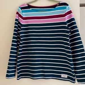 Talbots striped boatneck cotton top Size L